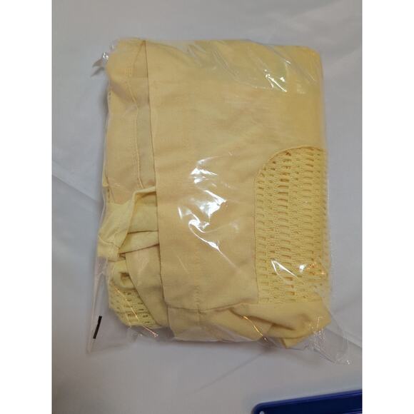 80s womens vtg L here's a hug yellow shorts jumper floral accent - Picture 13 of 13